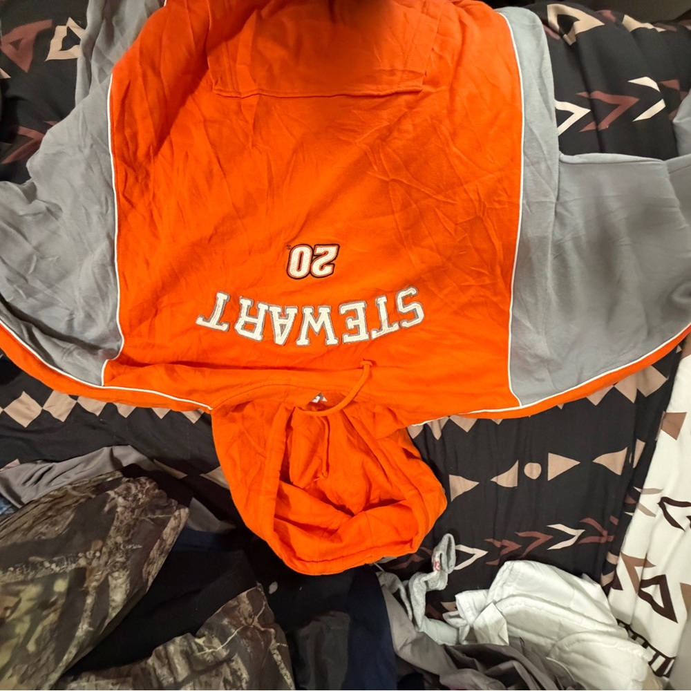 Orange and Gray Hooded Jacket